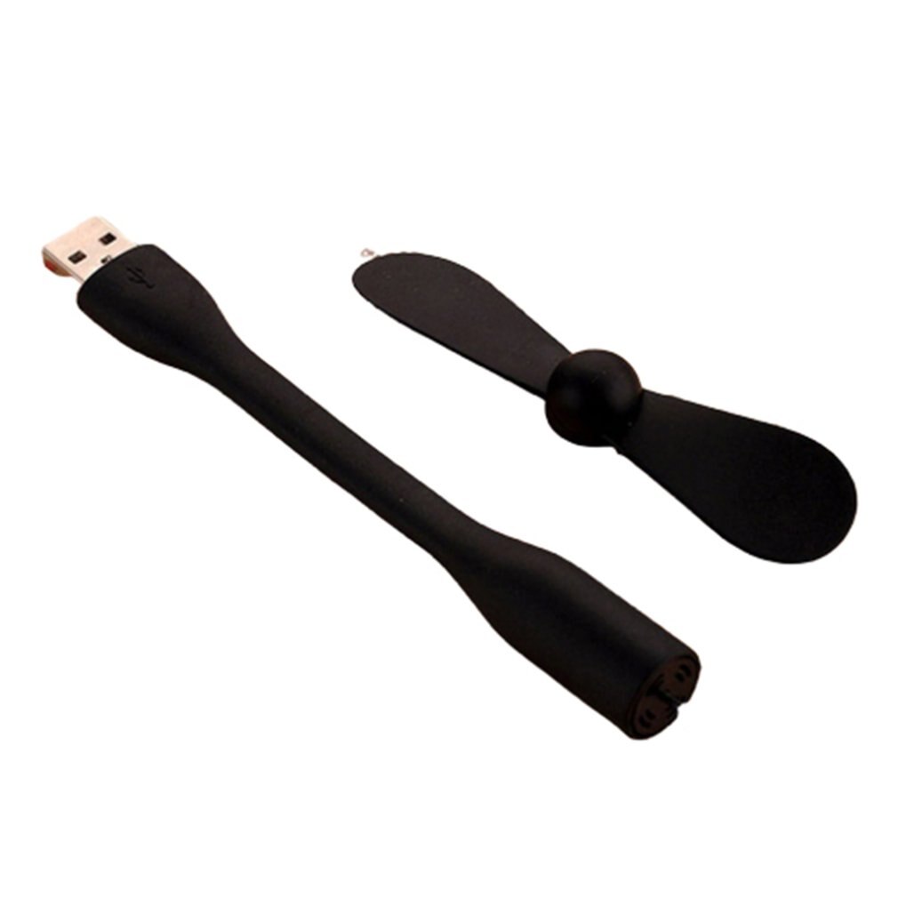 ! Flexible USB Mini Fan Portable Detachable Cooling Fan For PC Power Bank USB Devices: black