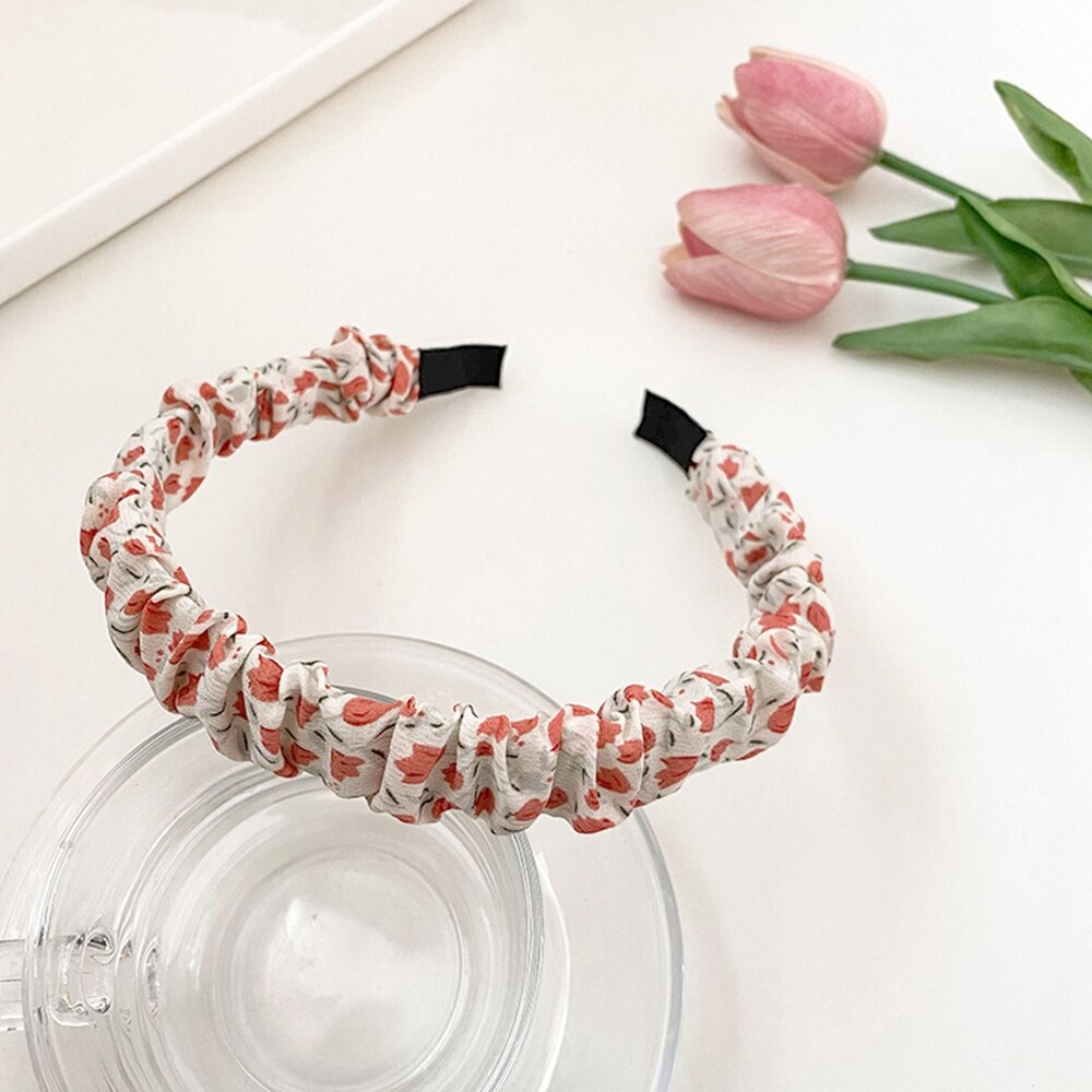 Zomer Baby Meisjes Snoep Kleine Kant Bloem Meisjes Hoofdbanden Kids Hoofd Hoepel Haarbanden Eenvoudige Geplooide Hoofddeksels Handgemaakte Accessoires: red 2