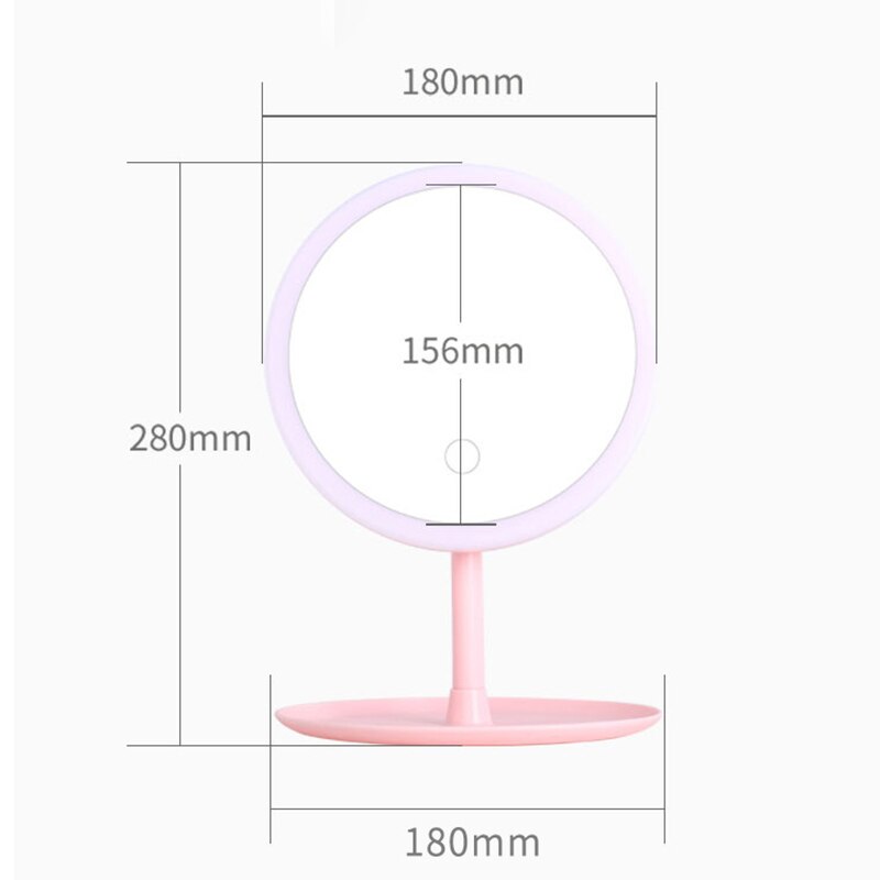 LED Makeup Mirror Battery Operated Stand for Tabletop Bathroom Bedroom Travel with Touch Dimmer Switch Cosmetic Mirror