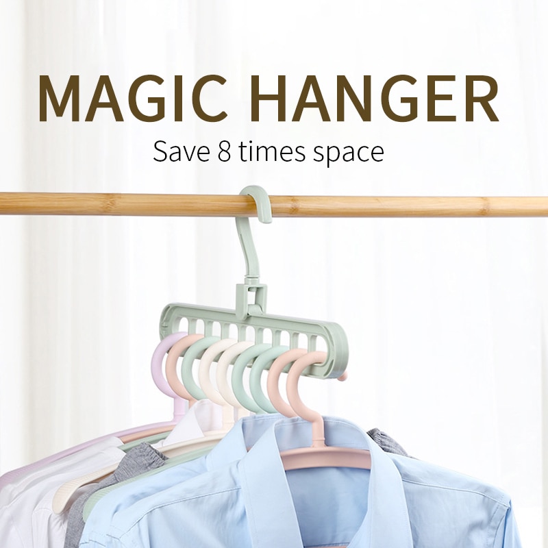 Magic Kleerhanger Praktische Kast Kleding Organizer Hanger Ruimtebesparend Plastic 9 Gat Magic Hangers Kleren Droogrek
