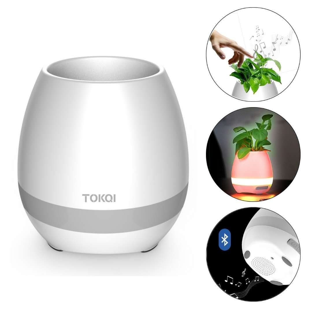 Altavoz Bluetooth con maceta Musical, ollas inteligentes de respiración ligeras, plantas de reproducción, recargable para exteriores, oficina y hogar