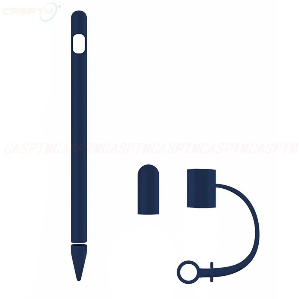 Til ipad tablet touch pen tilbehør blødt silikone etui til æbleblyant 1 anti-mistet beskyttende ærmebetræk til ipad blyant: 02