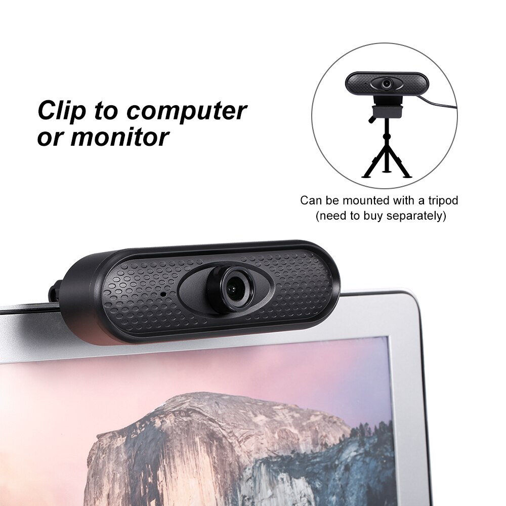 Webcam 1080P Handleiding Focus Web Camera Voor Computer Usb Web Camera Met Microfoon Drive-Gratis Web Cam Voor pc Laptop Black