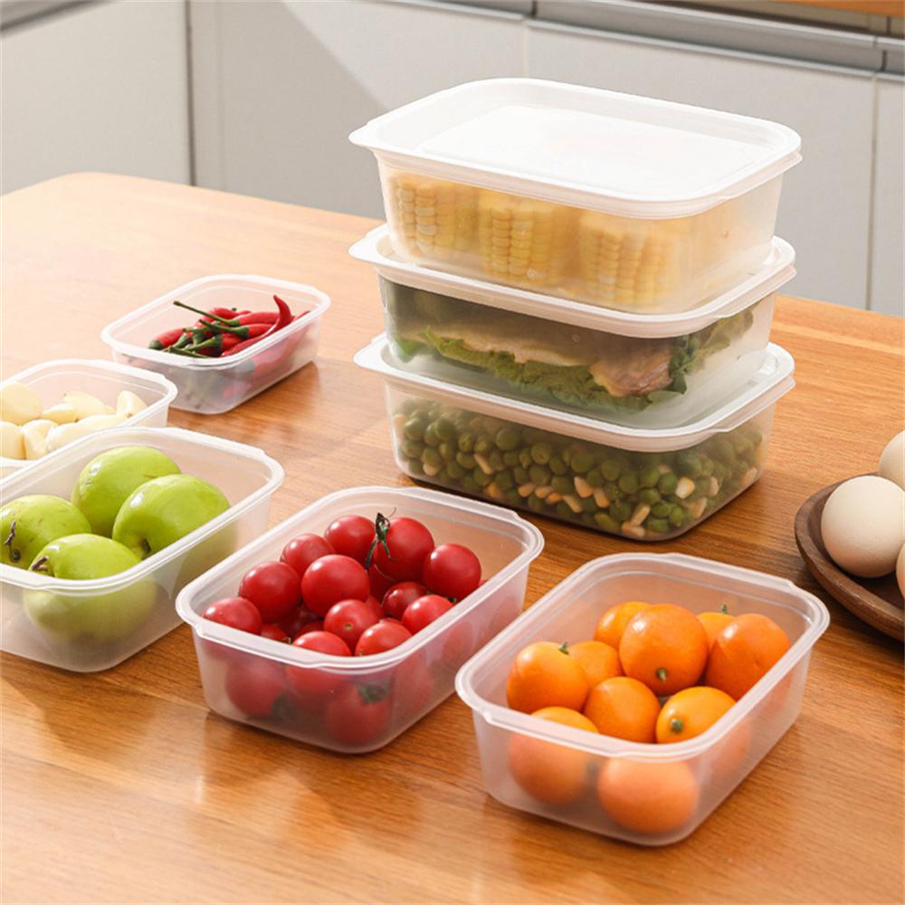 Kitchen Plastic Storage Boxes Fridge Space Saver Organizer Home Food Transparent Container Refrigerator Microwaveable Storage