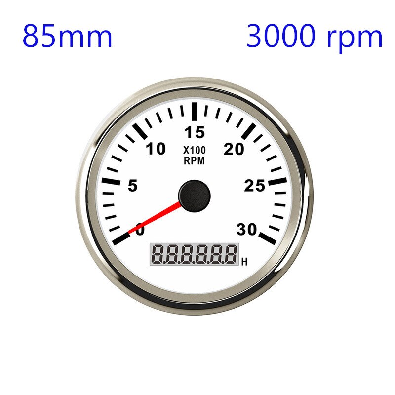 85mm REV Counter Car Boat tachometer + sensor Car Truck Tacho Marine RPM Meter with LCD Hourmeter 4000 RPM Red Backlight 12V/24V: WS 3000 rpm
