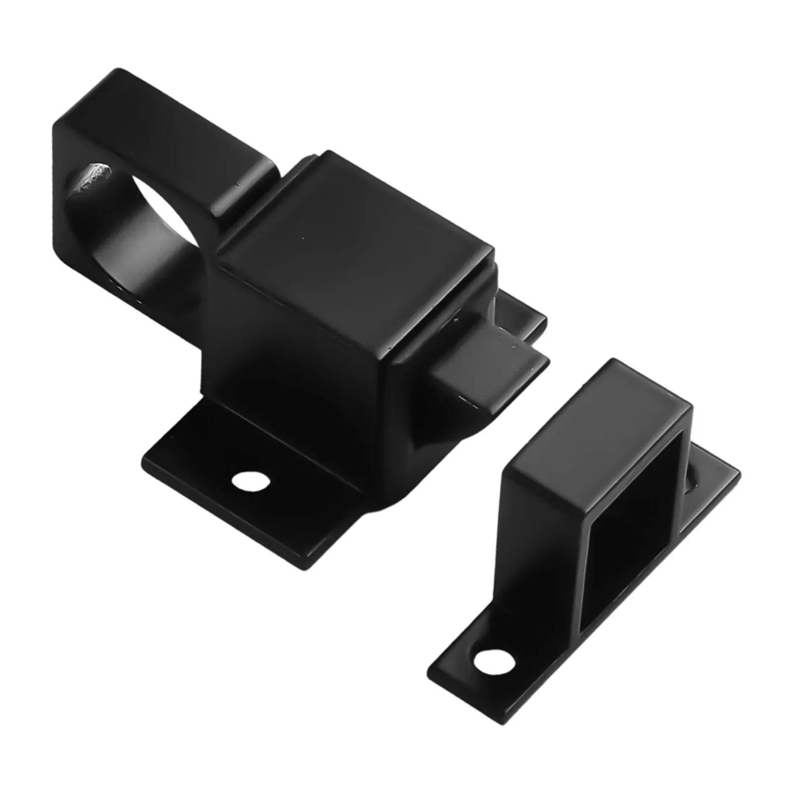 Türriegelriegel, Aluminiumlegierung, schwarz/weiß, für Fenster, Tor, Sicherheit, Zugring, Feder, Bounce, Türriegel, automatisches Riegelschloss: Black