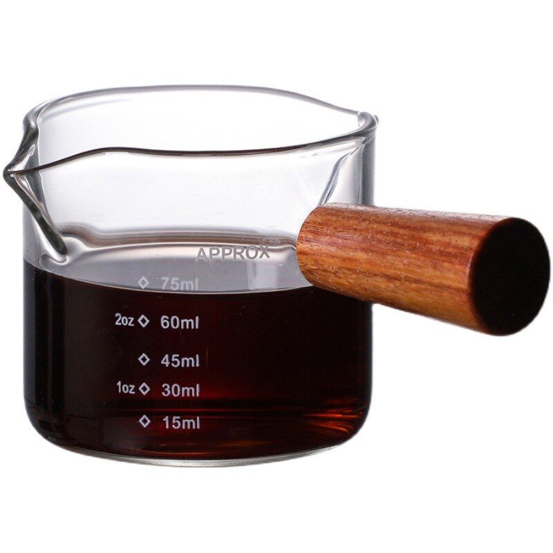 Houten Dubbele Mond Koffie Cup Kleine Glazen Schaal Melk Cup Italiaan Glas Koffie Maatbeker Leuke Glas Cup