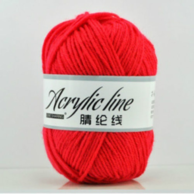 Tejer algodón de bambú Crochet suave hilo de lana de punto bebé 50g: Rojo