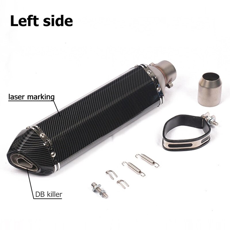 Universal 470MM Motorcycle Exhaust Pipe Scooter Motocross Muffler Modify Motorbike Escape DB Killer 51mm For MT03 MT07 R1 CBR400: C left