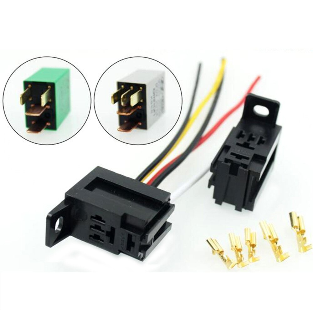 1PC THREE TYPES 12V Car OMRON Power Relay Socket ( with terminal, with 4pins wires, with 5pins wires),relay optional