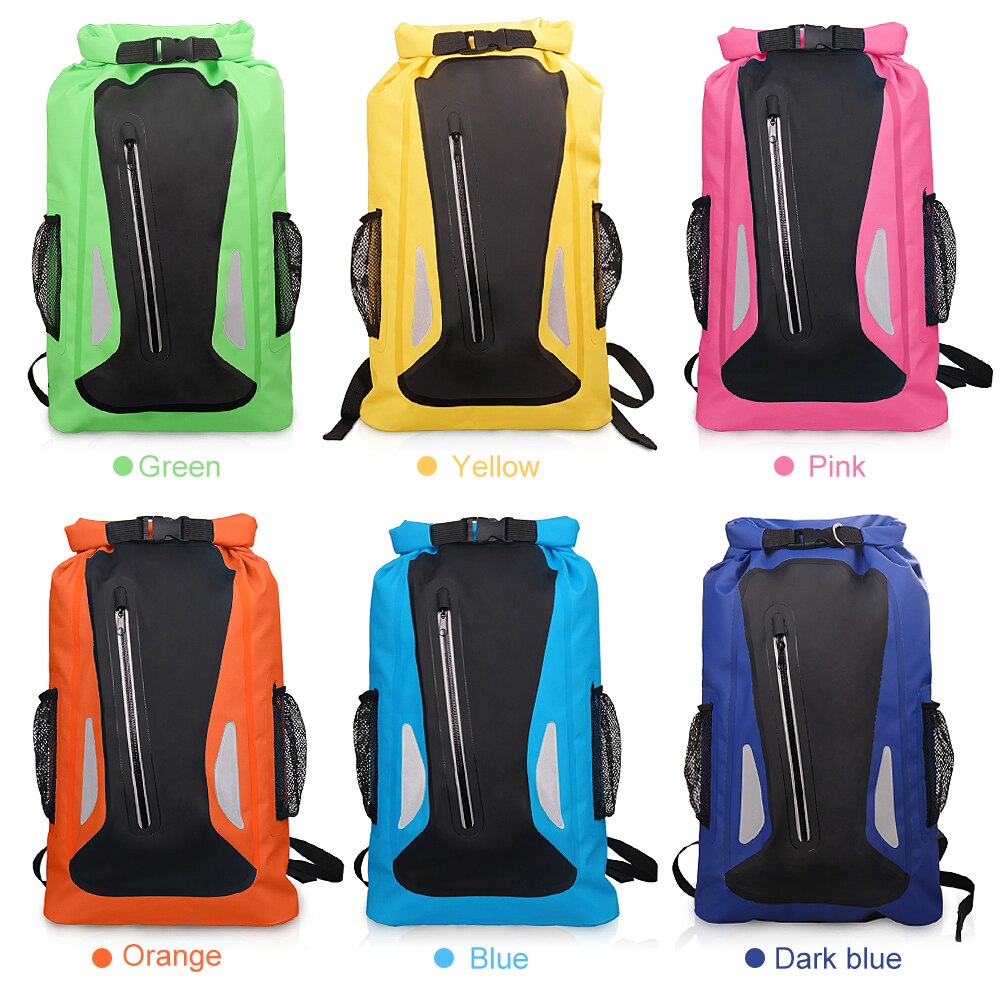 25L Outdoor Waterproof Dry Bag Reflective Dry Sack Sport Backpack Women Men Gear Bag For Camping Hiking Cycling Swimming Boating