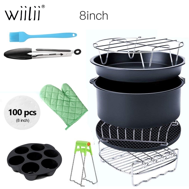 Wiilii 12Pcs 8 Inch Air Fryer Accessories Compatible For Deep Fryer Dash Oven Accessories Fit All Air Fryer