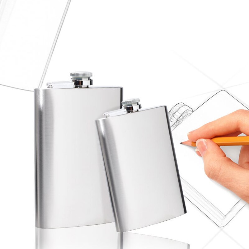 Stainless Steel Hip Flask 4-10 Oz Wine Bottle Portable Hip Flask with Funnel Pocket Alcohol Whiskey Hip Flask Screw Cap