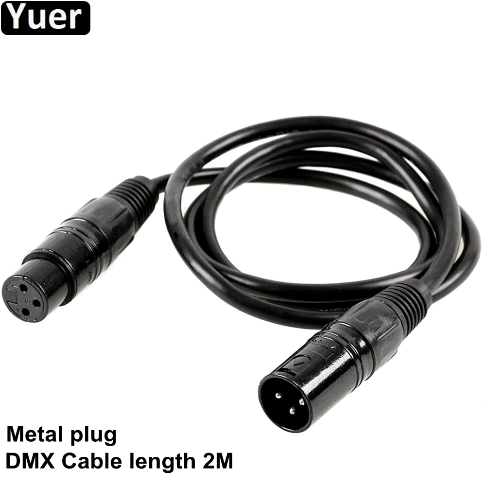 High Metal Plug 2 Meter 3-Pin DMX Signal Connection Shielded XLR Male to Female For LED Moving head Fogger Par Llight
