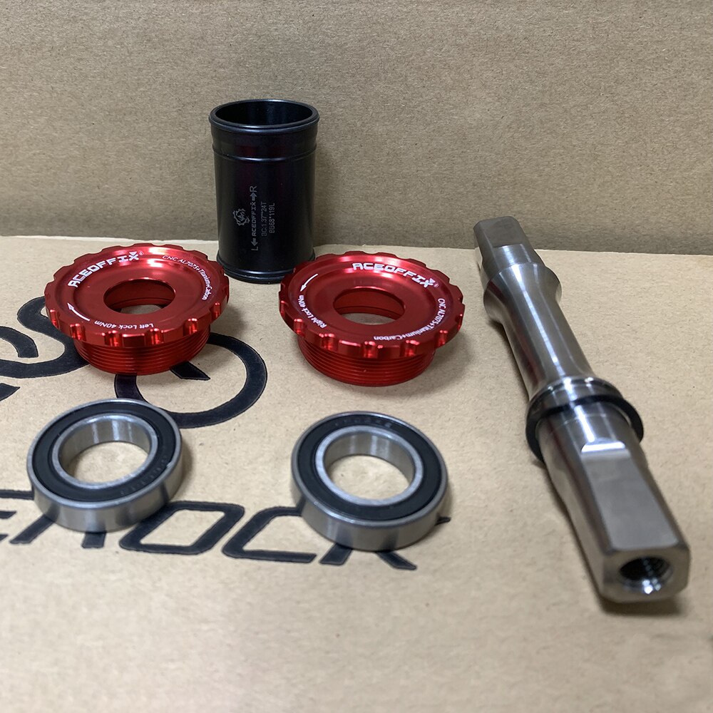 Aceoffix Titanium Bottom Bracket 119mm for Brompton 3SIXTY Floding Bike BSA Threaded Square Taper Bottom Bracket