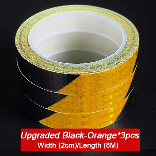 VICTGOAL Bike Stickers Decals Reflective Stickers Strip Bicycle Reflective Tape Sticker Bicycle Wheel Bike Bicycle Accessories: BlackOrange 2cm 3pcs