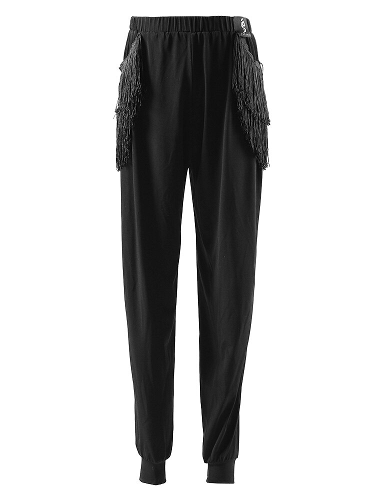 Pantalones de baile latino ajustado entrenamiento con flecos pantalones niñas Rumba Salsa Cha Samba competición de baile ropa de actuación DN4696: 150