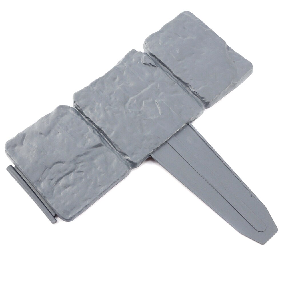Plastic T-Shape Lawn Boarder Fence Cobbled Stone Effect Hammer-In Lawn Garden Edging DC156: 20 pcs