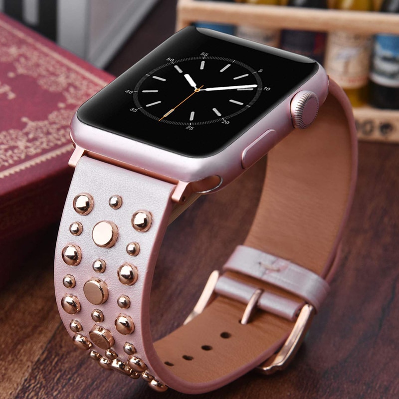Nagler bånd for apple watch serie 6/5/4/3 se sport loop stropp correa iwatch 38mm 40mm armbånd apple watch 44/42mm skinnbelte