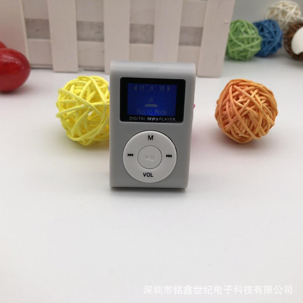 Tamanho pequeno portátil mp3 player mini tela lcd mp3 player leitor de música suporte 32gb tf cartão melhor presente fm rádio bateria de lítio ~: Prata