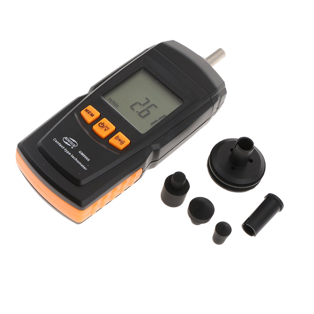 GM8906 LCD Digital Contact Tachometer RPM Meter Tach Meter 0.5~19999