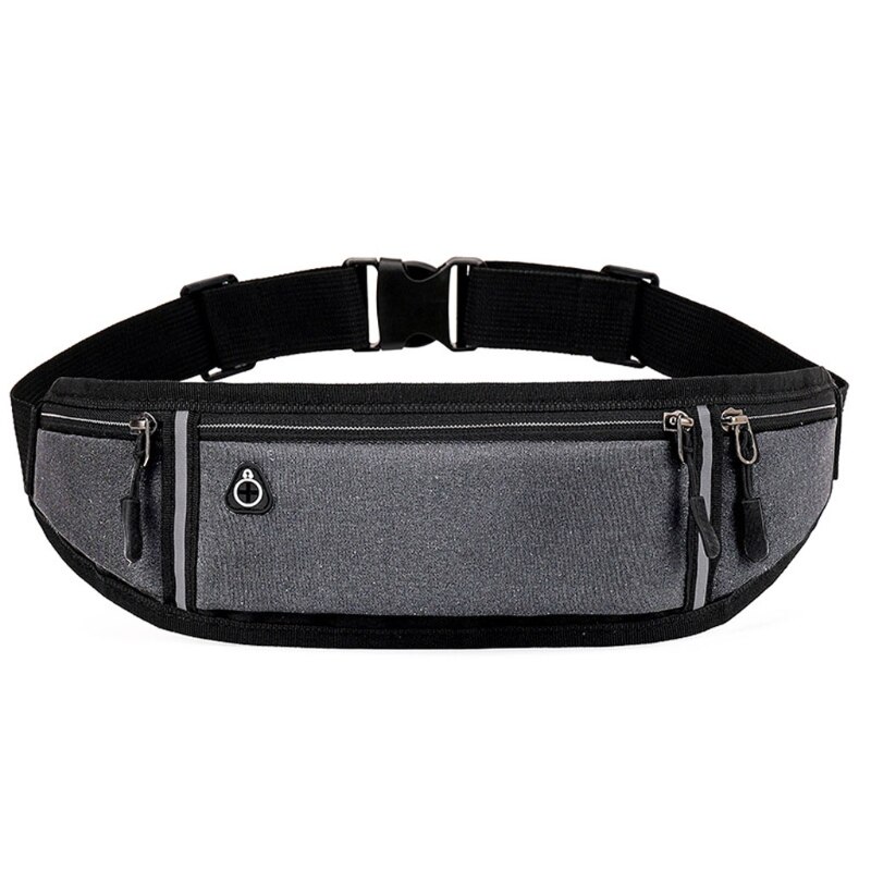 Einstellbare Lauf Beutel Läufer Gürtel trainieren Taille Tasche Elastische Dünne Telefon Halfter fanny Pack für unisex Joggen Tasche: Grau