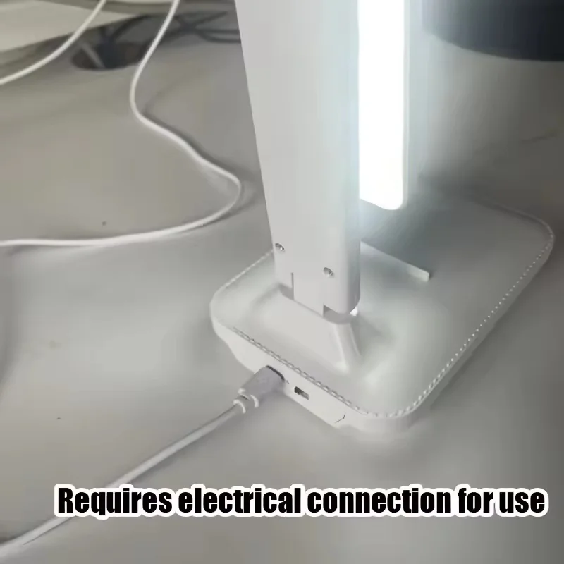 Led-berøringskontakt, hvid, foldbar skrivebordslampe, soveværelse, sengebordslampe, arbejdsværelse, læsning, øjenpleje, natlampe, usb-stik, dæmpbar, hvid skrivebordslampe