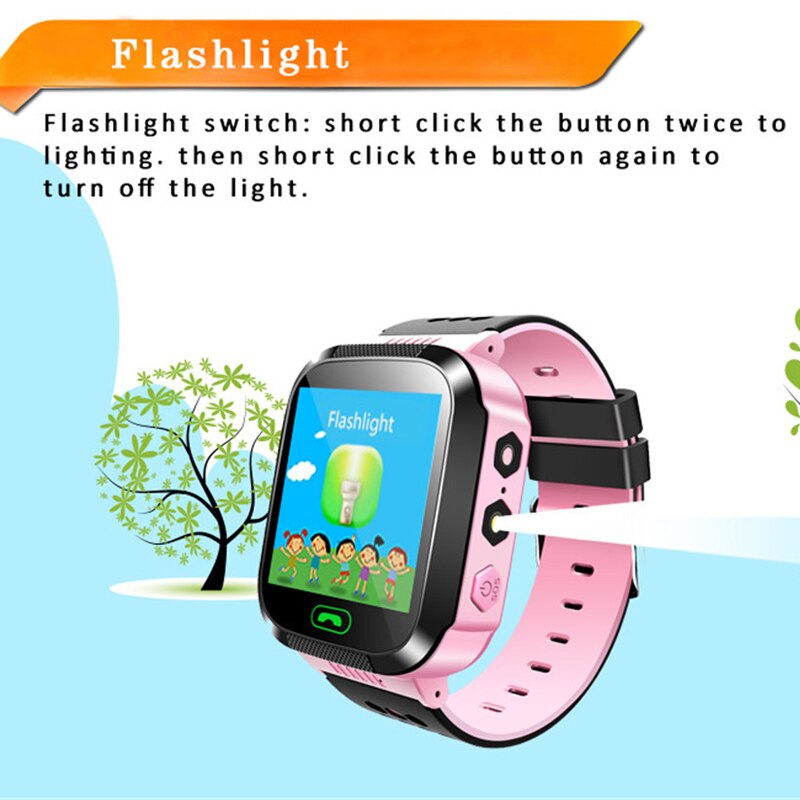 Q02 enfants montre intelligente caméra éclairage enfants regarder écran tactile SOS appel LBS suivi localisateur enfants bébé montre intelligente