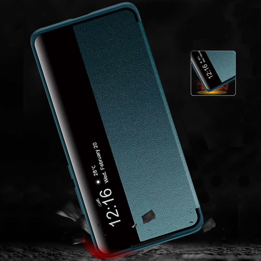 Smart Wake Up Sleep Flip Cover Side View Leather Case For Huawei P30 P40 Pro+ Plus P50 60 Pro Automatic Magntic Suction