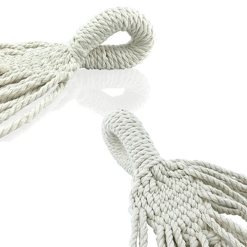 Canvas Hammock Swing Outdoor Camping Trip White Tassel Style Outdoor Furniture