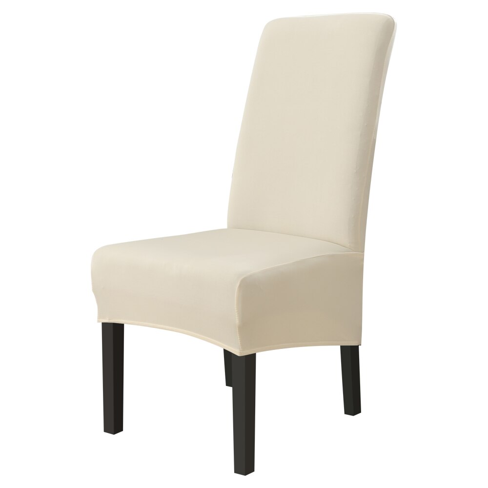 Xl storlek lång rygg rygg stolsöverdrag spandex tyg stolsöverdrag restaurang hotell fest bankett säte slipcovers: Beige
