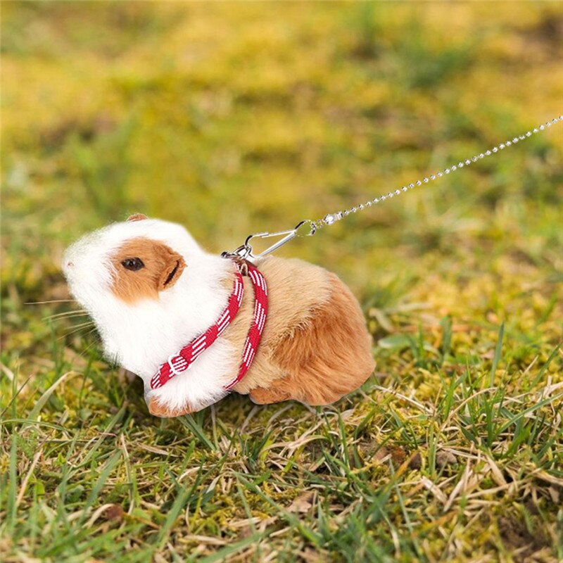 Cute Adjustable Pet Rat Mouse Hamster Harness Rope Hamster Leashes Lead Collar For Rat Mouse Outdoor Supplies