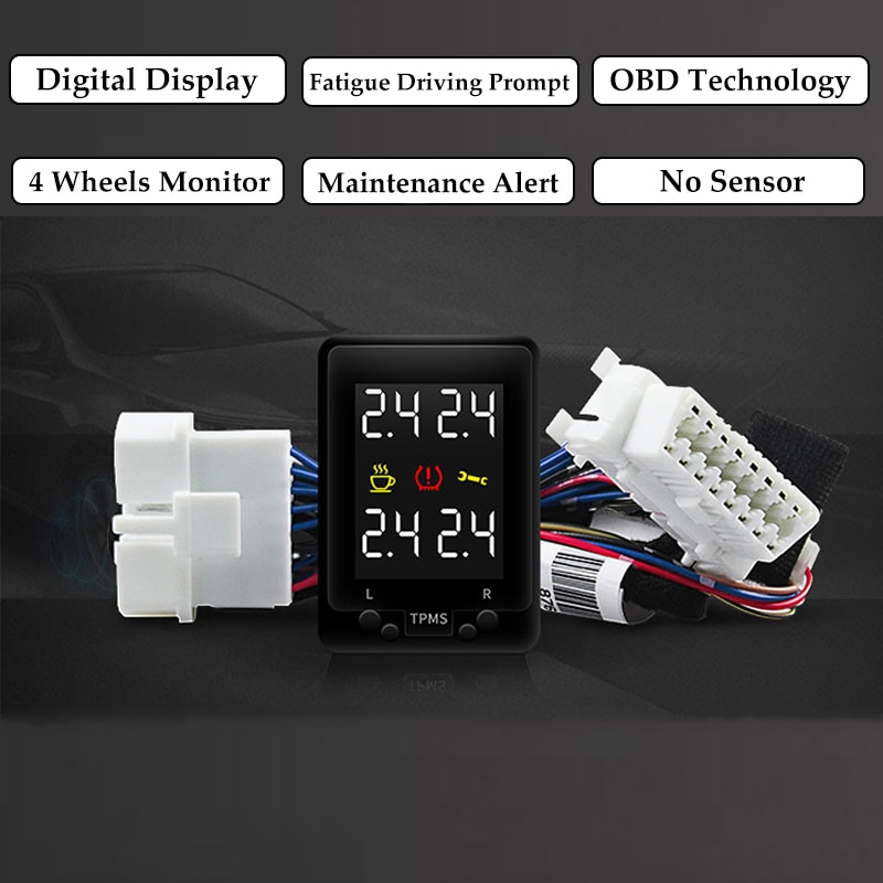 Voor Toyota CH-R Chr Hybrid Obd Tpms Digitale Display Bandenspanning Security Monitoring Systeem Geen Behoefte Extra Sensor