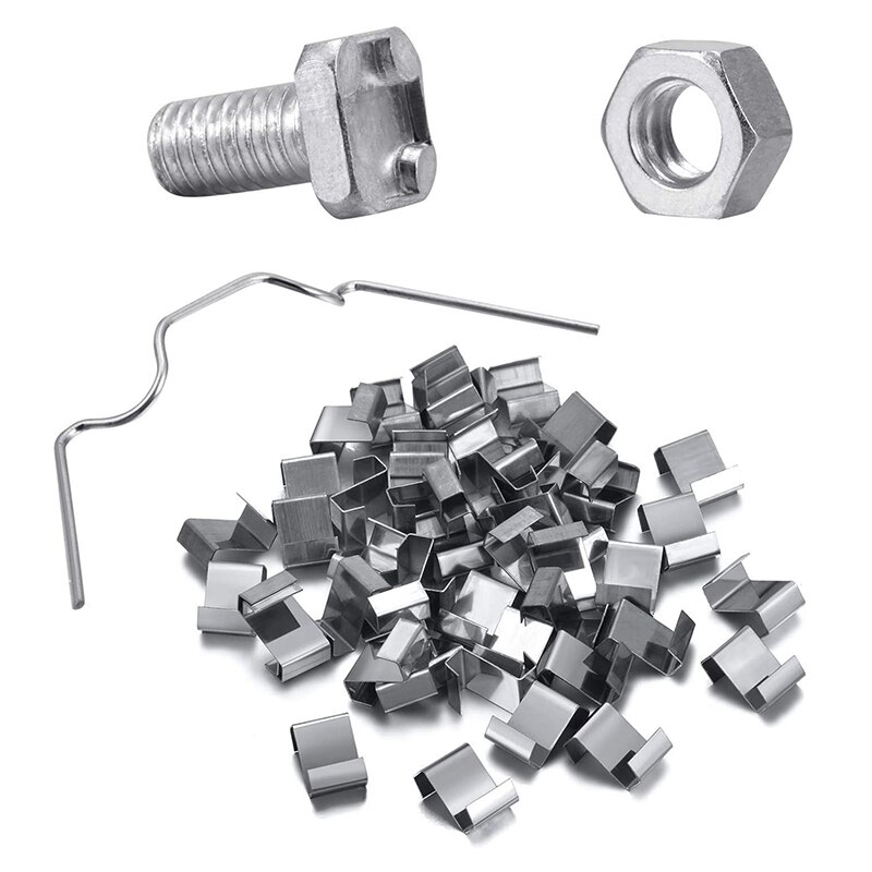 200Pcs Greenhouse Repair Kit, Include Glazing W Wire Clip,Z Overlap Clip,Aluminium Nut and Bolt for Aluminium Greenhouse