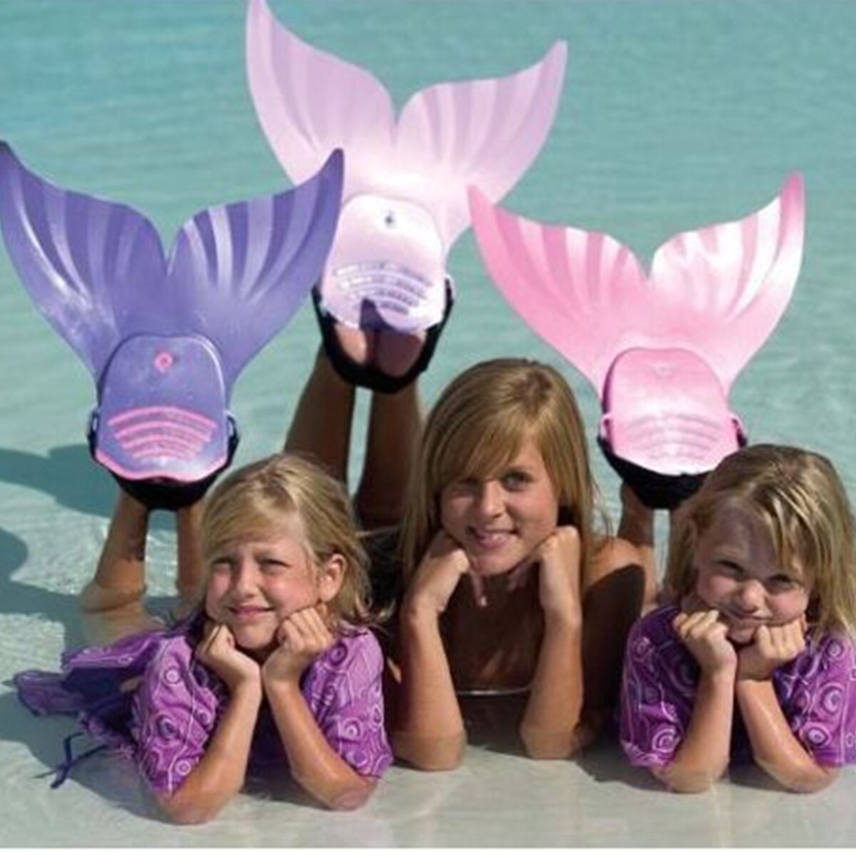 One Piece Whale Tail Fins Cartoon Mermaid Shaped Fins Children Swimming Training Fins