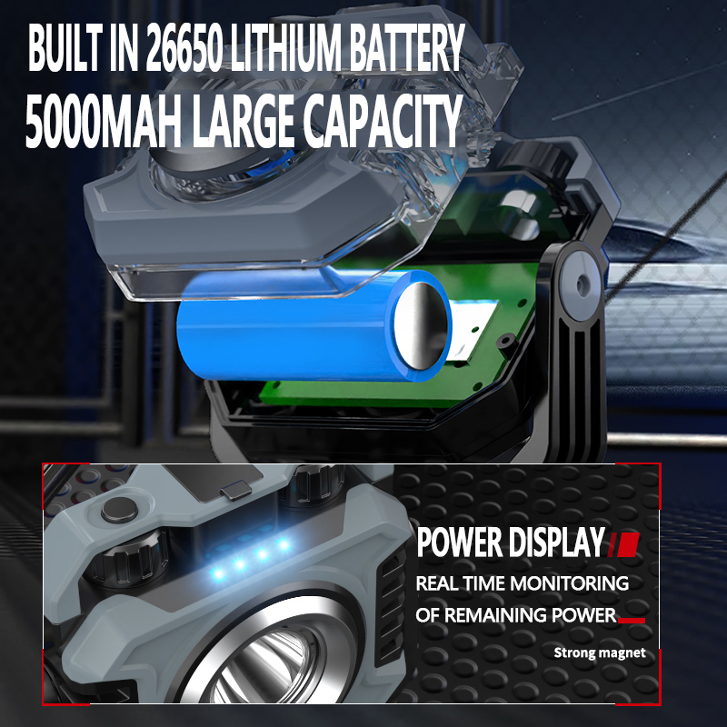 Liitokala lf -786 bærbar 26650 5000 mah cob  tg3 lampekerne magnetadsorption flerfarvet led-lyskilde 2700-8000k lommelygte