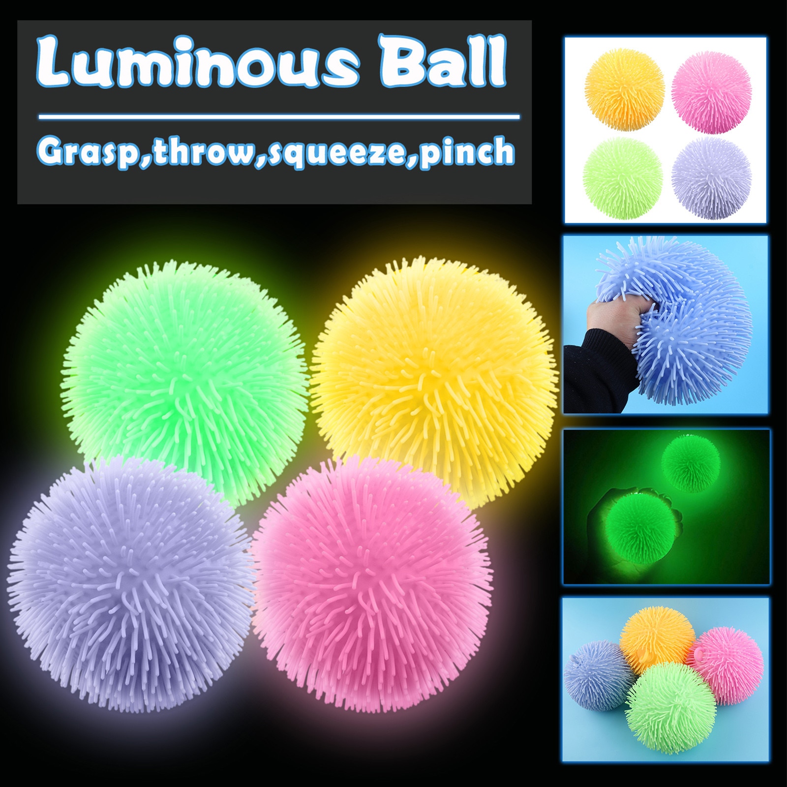 1PCS Luminous Push Foam Gadgets Decompression Vent Ball Sensory Toys Stress Relief To Relieve Anxiety Fidget Toys Pack Juguetes