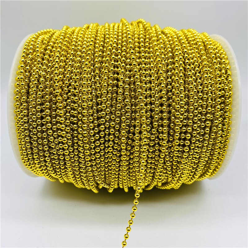 5yards/Lot 2.5mm ABS Round Mini Beads Chain Garland Flowers Plastic Beads For Wedding Party Decoration DIY Jewelry Accessories