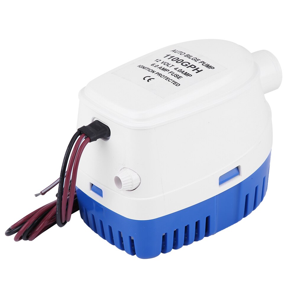 1100GPH 12V PVC copper Marine Automatic Submersible Bilge Water Pump Fully Auto Float Switch Internal waterproof rustproof