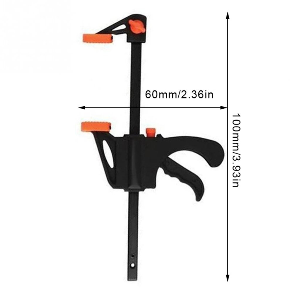 Woodworking F Clamps, Set of 4Pcs 100mm 4'' F-Bar Carpenter Clip Clamps Made of Aluminum Alloy and Plastic Fast Grip