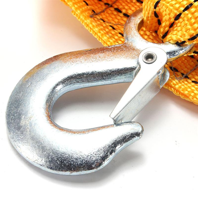 Car Tow Rope Strap Nylon 3M 3Tons Heavy Duty Self-Rescue Strap Belt Trailer High Strength Strong Hook Towing Cable for All Cars