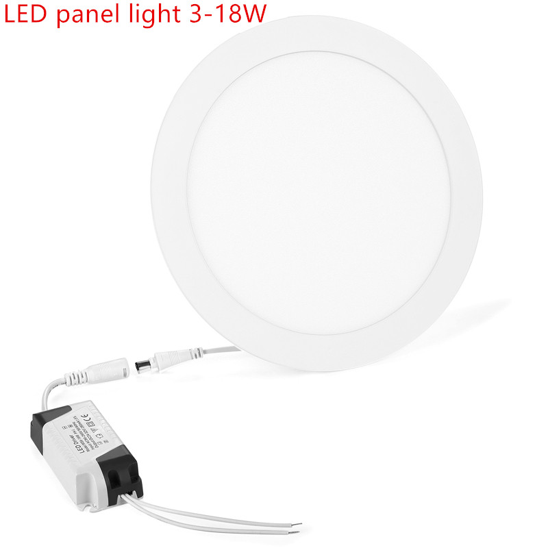 Led panel lys forsænket køkken badeværelse lampe 85-265v 3w 6w 9w 12w 15w 18w rundt led spot lys varm//kølig hvid