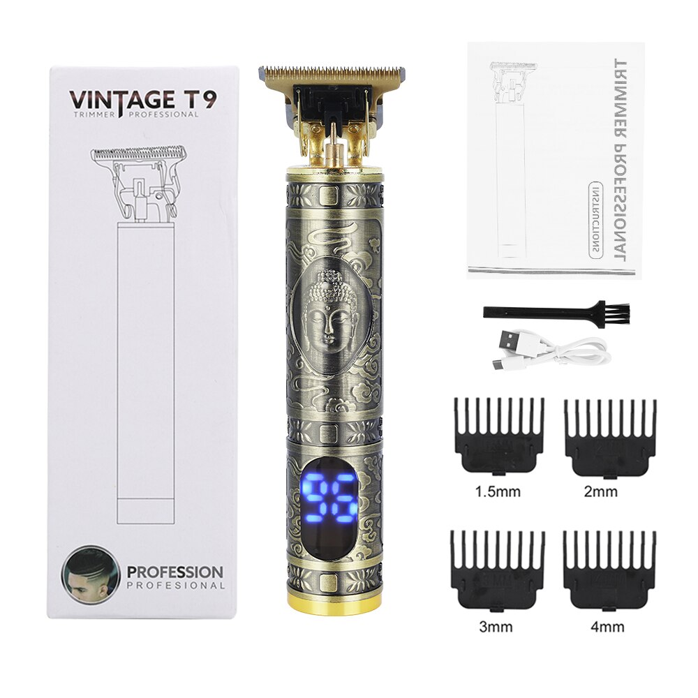 LCD Display Hair Trimmer Clipper Electric Cordless Shaver Trimmer Men Barber Hair Cutter Machine Hair Cut Cloth Hair Style Tool: LCD Buddha head