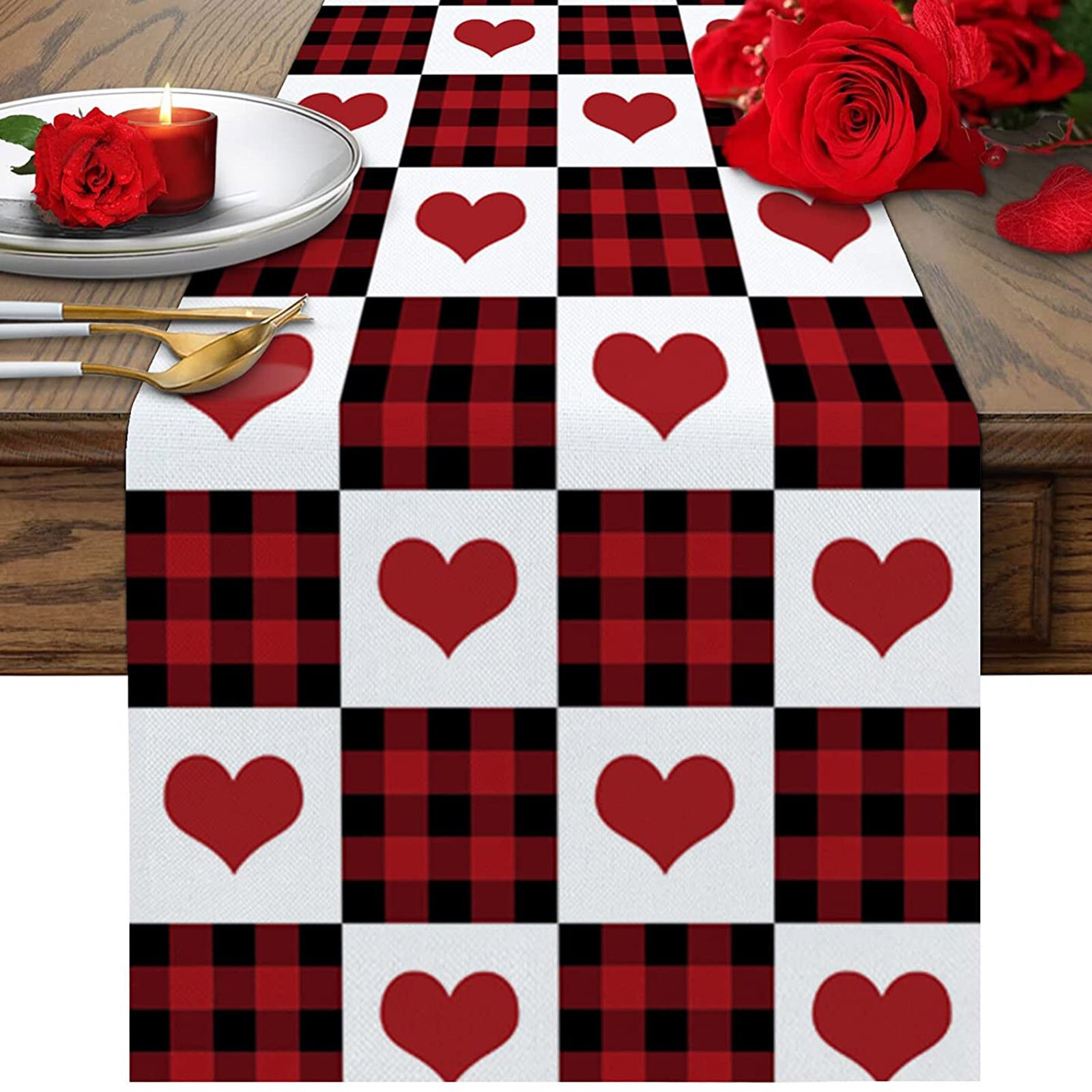 Cubierta de mesa para temática de boda, camino de mesa del Día de San Valentín, manteles rojos, decoración para festiva, Festival de Año , 2022: B