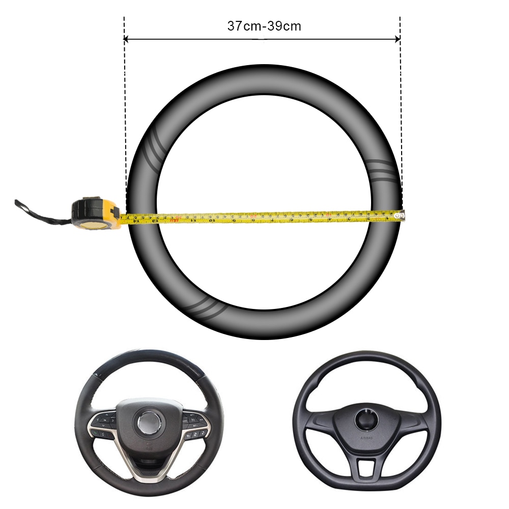 Protector de cuero y fibra de carbono para volante de coche, para peugeot 307 206 308 3008 306 407 205 508 406 1007