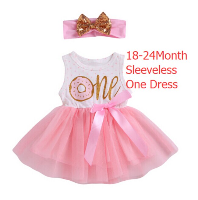 1st 2nd 3rd Third Birthday Donut Polka Dot Dress Girls Toddler Outfits Tutu Dresses Princess Party Dress: 4