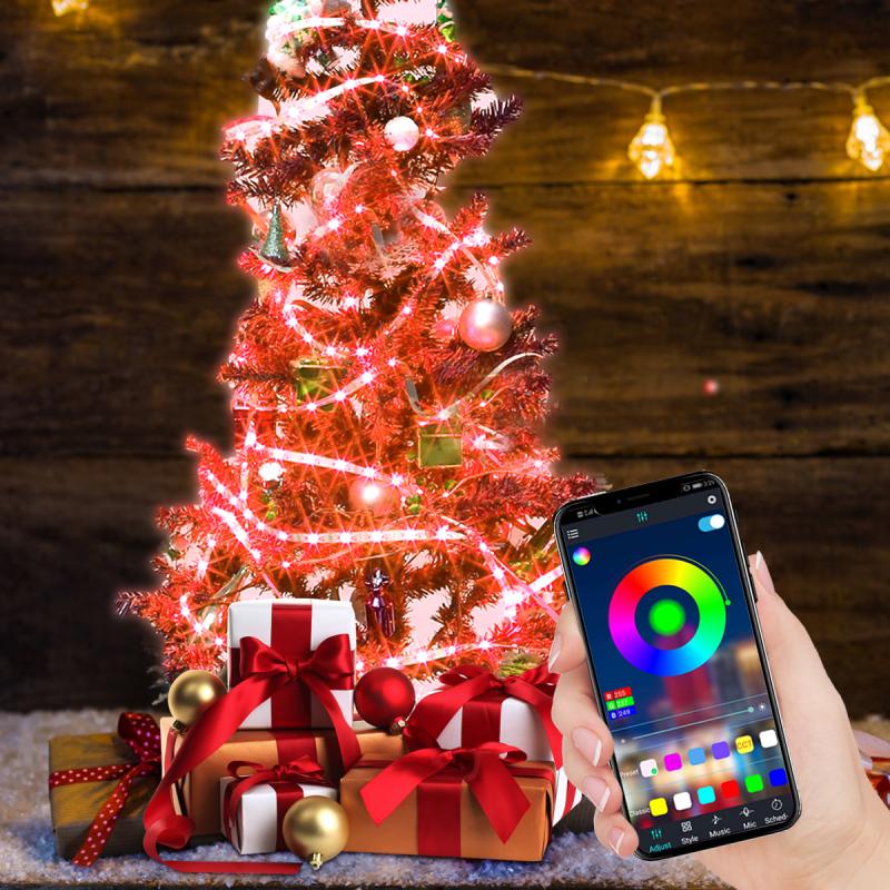 10Ft/ RGB LED Strip Lights Bluetooth app Controlled LEDs Music Sync Color Changing Built-in Mic Sensitive Color Changing