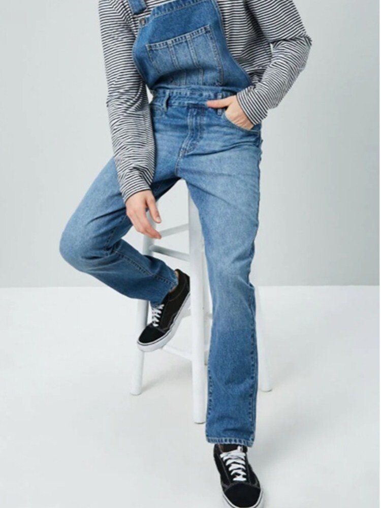 Los hombres Peto vaquero de una pieza pantalones de mezclilla de longitud completa vaqueros chaquetas hombre pantalón vaquero ajustado de estilo Casual overoles pantalones Pantalon