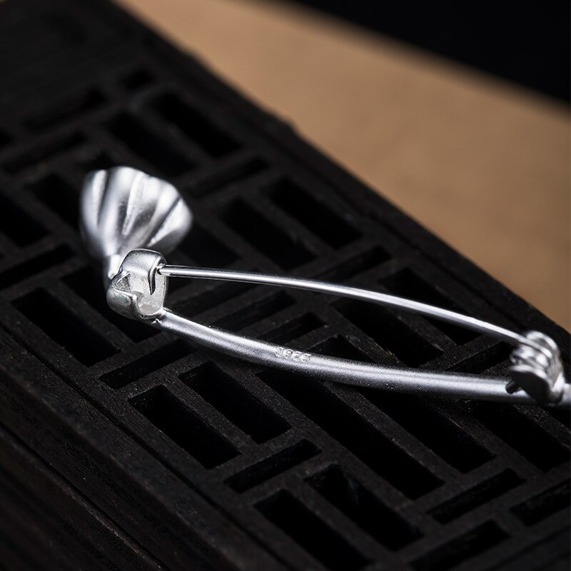 2022 Trendy S925 Sterling Zilveren Sieraden Retro Koude Wind Persoonlijkheid Lotus Vorm Vrouwen Broche