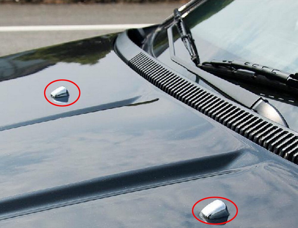 Universele 2 stks Zilver ABS Chrome Trim Ruitenwisser Water Sproeikop Cover Voor Je. ep Grand Cherok Auto Nozzle Sticker